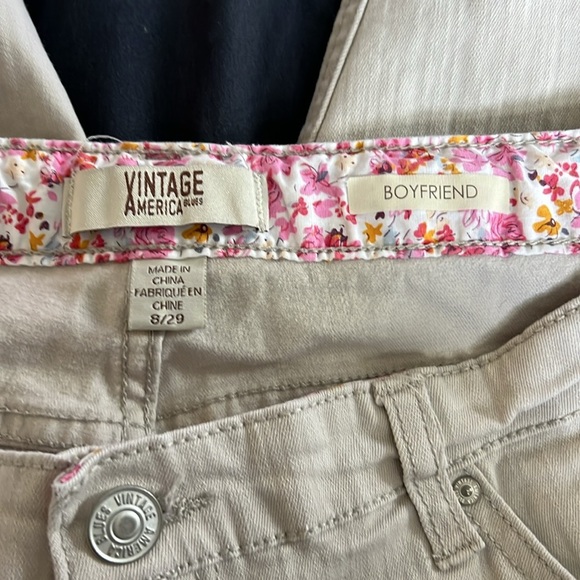 Vintage America Blues Tan Boyfriend Pants Missy Regular Button Zipper T13* - Picture 5 of 7